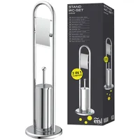 Eisl Stand WC-Set, Toilettenpapierhalter und Bürstenhalter, Chrom