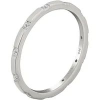 Cai Fingerring CAÏ "925 Silber rhodiniert mit Zirkonia Stacking" Gr. 18,5, weiß, Fingerringe, Damen, 058 (18,5), Silber 925 (Sterlingsilber), Fingerring