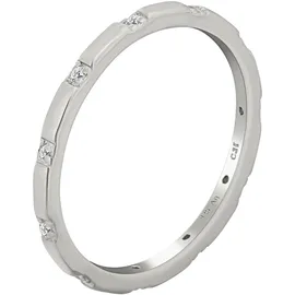 Cai Fingerring CAÏ "925 Silber rhodiniert mit Zirkonia Stacking" Gr. 18,5, weiß, Fingerringe, Damen, 058 (18,5), Silber 925 (Sterlingsilber), Fingerring