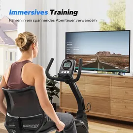 Merach Liege-Heimtrainer für Zuhause, gelenkschonendes Fitnessbike bis 135 kg, Dual-Belt-Antrieb,