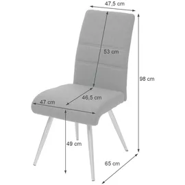 MCW Esszimmer-Set MCW-G55, 4er-Set Stuhl + Sitzbank 160cm, Edelstahl gebürstet Stoff/Textil Chenille ~ creme