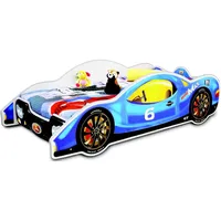 JVmoebel Autobett Fahrzeug Kinderbett mit Matratze - Moderne Möbel für Kids, Made in Europa blau
