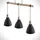 LINDBY Trebale 3-flg. 60 W 28 cm rechteckig schwarz Holz, Metall