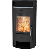Kaminofen FIREPLACE "»MAIA Stahl«, Exklusiv, Lieferung bis ins Wohnzimmer", schwarz, Kaminöfen, Große Sichtscheibe, mit Gratis Naturstein im Teefach