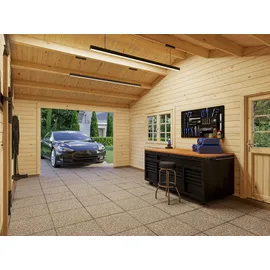 Palmako Einzelgarage Roger 10,06 x 6,19 m naturbelassen mit Seitenwand