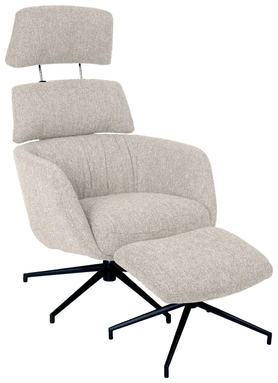 Dieter Knoll Sessel mit Hocker PABLO STYLE - B/H/T ca. 74.00x110.00x89.00