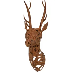 Dekogeweih "Wanddekoration", braun, B:19cm H:55cm T:25cm, Metall, HOFMANN LIVING AND MORE, Dekogeweihe