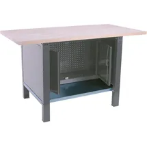 Proregal Werkbank Holz/Metall 150x86,5x75 cm Grau