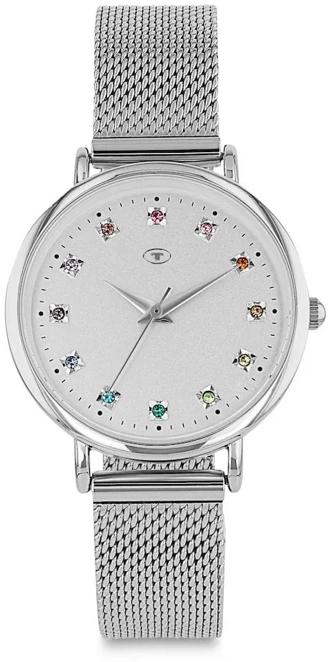 TOM TAILOR Damen Armbanduhr aus Edelstahl silber mit 31,9mm, silber, Gr. ONESIZE