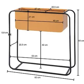 Wohnling Blumenständer 60 x 60 x 24 cm Gold