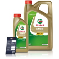 1 L + 5 L = 6 Liter Castrol Edge Fluid Titanium 5W-30 LL Motoröl inkl. Castrol Ölwechselanhänger