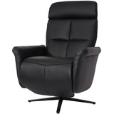 MCW Relaxsessel MCW-L10, Design Fernsehsessel TV-Sessel Liegesessel, Liegefunktion drehbar, Voll-Leder ~ schwarz