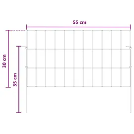 vidaXL Zaun-Set 55 x 30 cm Silber/Verzinkter Stahl