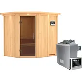 Karibu Siirin inkl. 9 kW Ofen + ext. Steuerung + Dachkranz
