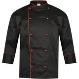 BWOLF BIKO NOBU Kochjacke Unisex Kochjacke Damen Kochjacke Herren Schwarz/Weiss Kochkleidung Professional Chef Uniform Langarm (Schwarz, 3XL) - 3XL