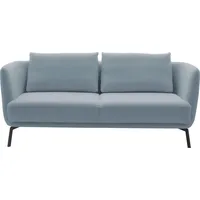 Schöner Wohnen 2,5-Sitzer "Pearl, hochwertig und komfortabel, - 5 Jahre Hersteller-Garantie", blau (hellblau), B:190cm H:71cm T:91cm, 16% Baumwolle, 79% Polyester, 5% Polyacryl, SCHÖNER WOHNEN-KOLLEKTION, Sofas, auch in Bouclé, Maße (B/H/T): 190/71/91 cm, Füße Metall