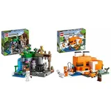 LEGO 21189 Minecraft Das Skelettverlies, Set mit Höhlen & 21178 Minecraft Die Fuchs-Lodge, Spielzeug für Jungen und Mädchen ab 8 Jahren mit Figuren von ertrunkenem Zombie und Tieren, Kinderspielzeug