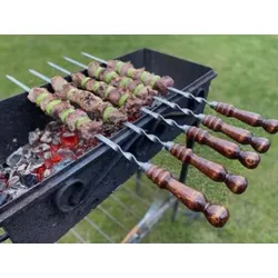 Edelstahl Spieße mit Holzgriff 60x10