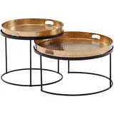 Wohnling Couchtisch 2er Set Gold Aluminium 56 x 56 x 33 cm