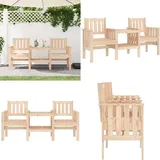 Gartenbank Mit Tisch 2-sitzer Massivholz Kiefer - Gartensessel - Gartenbank - Holzbank - Kiefernholz - Gartenmöbel - Home & Living