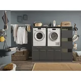 Laundreezy "LAUNDREEZY LDSK10" Kastenmöbel-Sets Gr. B/H/T: 185cm x 162cm x 67,5cm, grau Anthrazit - Waschmaschinen-Überbauschrank TÜV-zertifiziert mit viel Stauraum - 185 cm