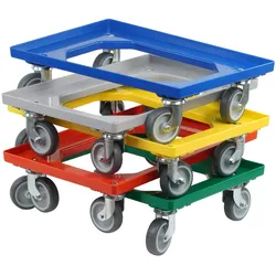 5 x Stück Transportroller für Kisten 600x400 mm 4 Lenkrollen versch. Farben
