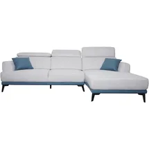 Mendler Sofa HWC-G44, Ecksofa L-Form 3-Sitzer, Liegefläche Taschenfederkern verstellbar 277cm ~ rechts, hellgrau