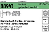 Halfen Hammerkopfschraube R 88943 6-ktmutter M16x150 Mu 8.8 galv.verz. 25St. HALFEN