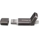 Integral USSD 512 GB SlimXpress Dual USB 3.2 Gen 2×1 Flash Drive, Dual-Type-C- und Type-A-Anschlüsse, tragbare SSD, Lesen bis 550 MB/s, Schreiben bis 500 MB/s.