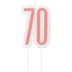 Kerze roségold Zahl 70