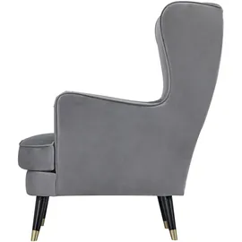 Home Affaire Ohrensessel HOME AFFAIRE "ZILLER, TV-Sessel, frei im Raum stellbar, in Cord und Samtvelours", grau (hellgrau), B:70cm H:105cm T:91cm, Holzgestell, Schaum-Polsterung, Holzbeine und pflegeleichter Bezug, Sessel, Ohrensessel, Holzfüsse mit dekorativen