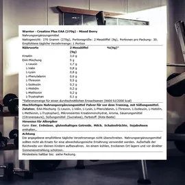 Warrior Kreatin Monohydrat + EAA Gemischte Beeren Pulver 360 g
