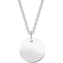 Ketten-Anhänger ONE ELEMENT "ohne Gravur Anhänger aus 333 Weißgold Ø 11,0 mm", silber, Schmuckanhänger, Damen, Weißgold 333, Damen Gold Schmuck ohne Gravur