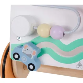 SUN BABY Lauflernwagen aus Holz für Babys ab 1 Jahr, Laufwagen, Holz-Walker, Holzwagen Gehhilfe für Kleinkind - Bunt