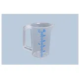Hünersdorff Messkanne 500 ml, PP, 2 Skalen geschlossener Griff, transparent