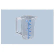 Hünersdorff Messkanne 500 ml, PP, 2 Skalen geschlossener Griff, transparent