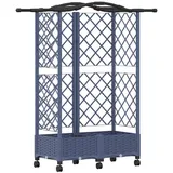 vidaXL Hochbeet mit Rankgitter und Dach 124 x 40 x 129 cm Grau