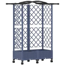 vidaXL Hochbeet mit Rankgitter und Dach 124 x 40 x 129 cm Grau