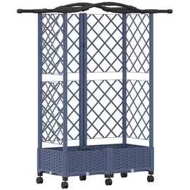 vidaXL Hochbeet mit Rankgitter und Dach 124 x 40 x 129 cm Grau