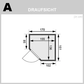 Karibu Taurin mit Eckeinstieg 68 mm