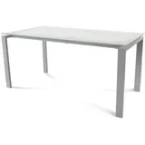 Schreibtisch Total BxTxH 160x80x73cm Gestell grau Platte Glas satiniert - Grau