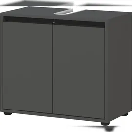 KADIMA DESIGN Waschbeckenunterschrank 2 Türen 63 x 55 cm Schwarz