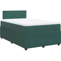 VidaXL Boxspringbett mit Matratze Dunkelgrün 120x200 cm Samt