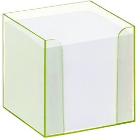 Folia Zettelbox LUXBOX transparent inkl. 800 Notizzettel weiß