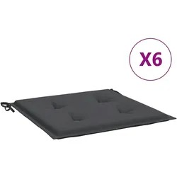 vidaXL Gartenstuhl-Sitzkissen 6 Stk. Anthrazit 40x40x4 cm Stoff