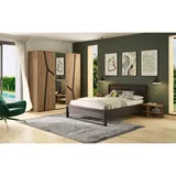 MID.YOU Bett Alana, Eiche dunkel, Holzoptik, 160x200 cm, Schlafzimmer, Betten, Doppelbetten