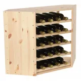 Proregal Modulares Weinregal Vincellar Mod HxBxT 60 x 30 x 30 cm Eckmodul Für 18 Flaschen Massives Kiefernholz Natur