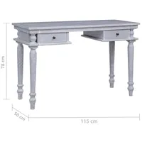 VidaXL Schreibtisch 115x50x78 cm Mahagoni / Grau