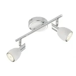 Briloner Deckenstrahler COMBI 2flg weiß Chrom inkl. GU10 LED schwenkbar