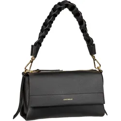 Coccinelle Handtasche Boheme Grana Double Noir/Cognac Schwarz Damen 